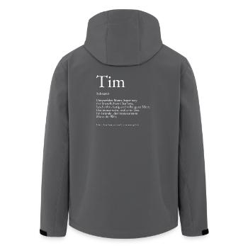 Tim Dictionary Explanation First Name Tim - Men’s Recycled Softshell Jacket by Stanley/Stella - anthracite - Back - AI Model Male 185 light (185cm)