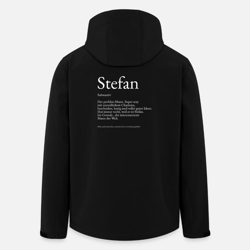 Explication du dictionnaire Stefan Prénom Stefan - Veste softshell homme en polyester recyclé Stanley/Stella - noir