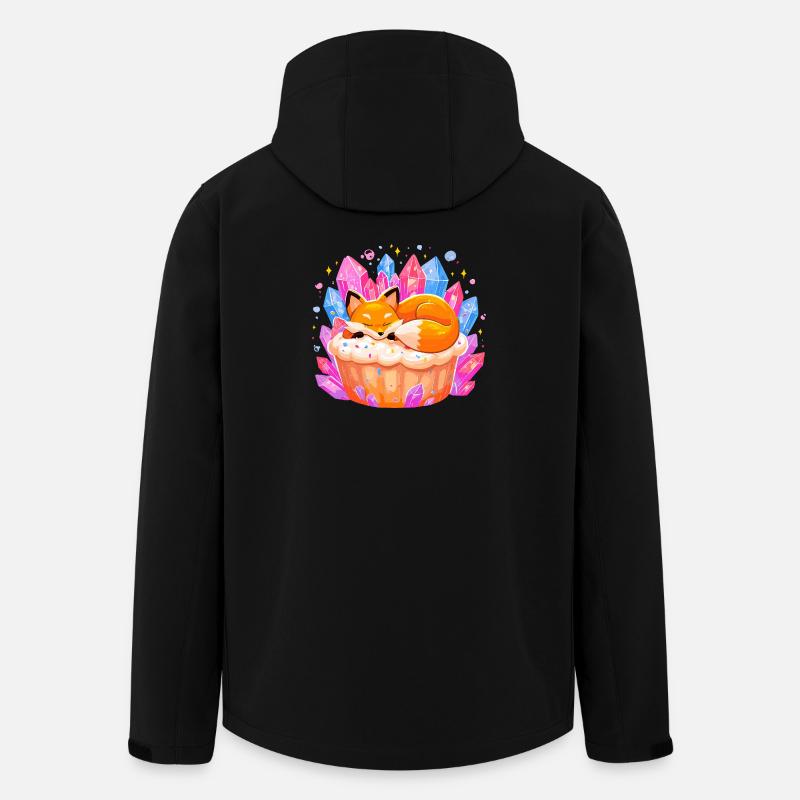 Sleeping fox in crystal cupcake - Men’s Recycled Softshell Jacket by Stanley/Stella - black