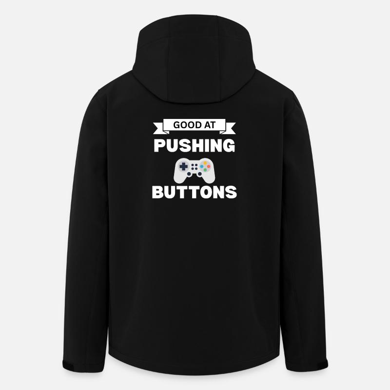 Guter Knopfdruck Spruch - Recycelte Männer Softshell-Jacke von Stanley/Stella - Schwarz