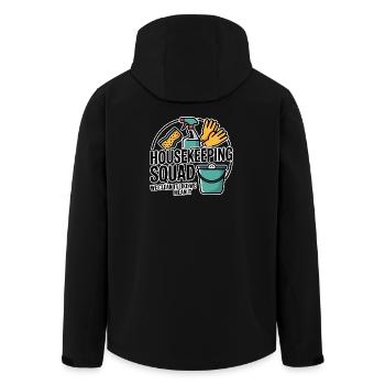 Lustiges Putzen Design - Recycelte Männer Softshell-Jacke von Stanley/Stella - Schwarz - Hinten - AI Model Male 185 light (185cm)