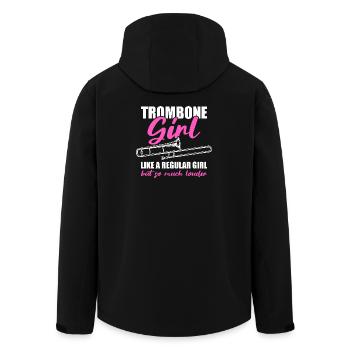 Trombone Girl Trombone Player Trombonist - Men’s Recycled Softshell Jacket by Stanley/Stella - black - Back - AI Model Male 185 light (185cm)