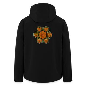 Festival de Psytrance Yoga Méditation Mandala Hexagon - Veste softshell homme en polyester recyclé Stanley/Stella - noir - Dos - AI Model Male 185 light (185cm)