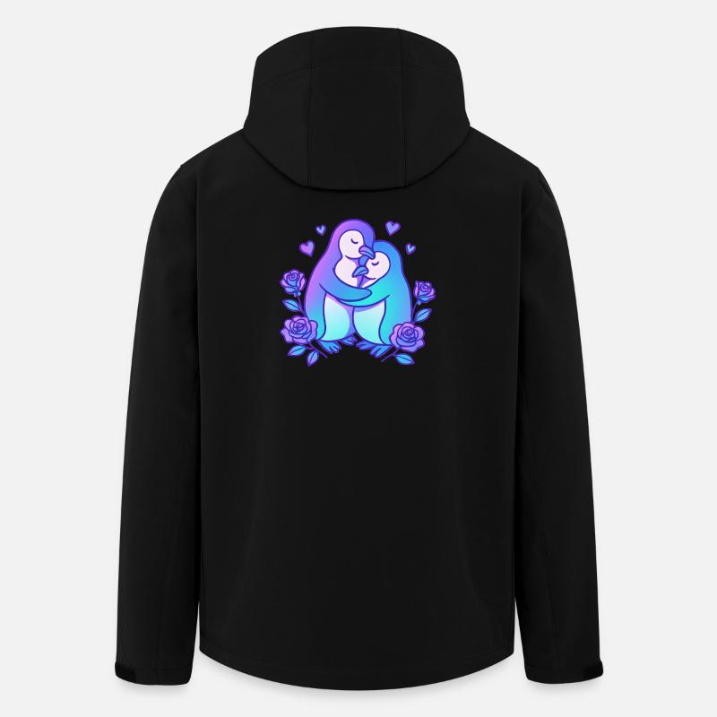 Liebesduo Pinguine im Rosengarten - Recycelte Männer Softshell-Jacke von Stanley/Stella - Schwarz