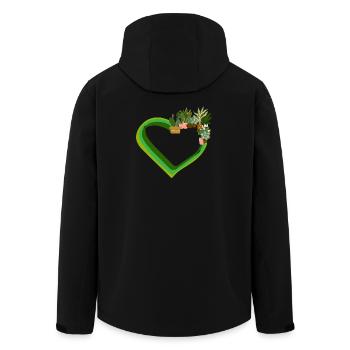 Plant Lover Love Plants Succulent Flower - Men’s Recycled Softshell Jacket by Stanley/Stella - black - Back - AI Model Male 185 light (185cm)