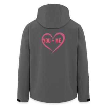 Modèle de t-shirt romantique du couple Toi + Moi Heart - Veste softshell homme en polyester recyclé Stanley/Stella - noir - Dos - AI Model Male 185 light (185cm)