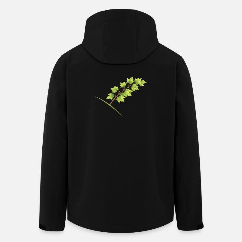 Érable à branche feuille - aquarelle - Veste softshell homme en polyester recyclé Stanley/Stella - noir