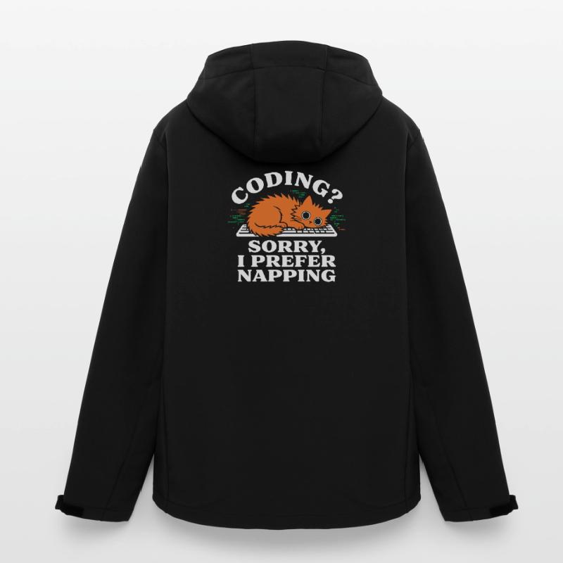 Coding? Sorry, I Prefer Napping Funny Cat Men’s Recycled Softshell Jacket by Stanley/Stella