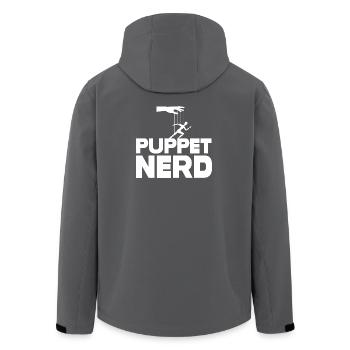 Puppet Nerd Marionette Runner - Men’s Recycled Softshell Jacket by Stanley/Stella - black - Back - AI Model Male 185 light (185cm)
