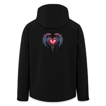 Florales geflügeltes Herz - Recycelte Männer Softshell-Jacke von Stanley/Stella - Schwarz - Hinten - AI Model Male 185 light (185cm)