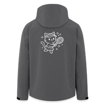 Kawaii Katze Tennisspieler - Recycelte Männer Softshell-Jacke von Stanley/Stella - Anthrazit - Hinten - AI Model Male 185 light (185cm)