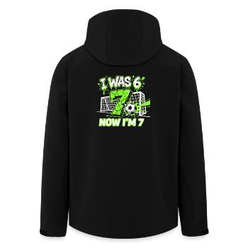 67 Six Seven Football Anniversaire garçon 7 ans - Veste softshell homme en polyester recyclé Stanley/Stella - noir - Dos - AI Model Male 185 light (185cm)