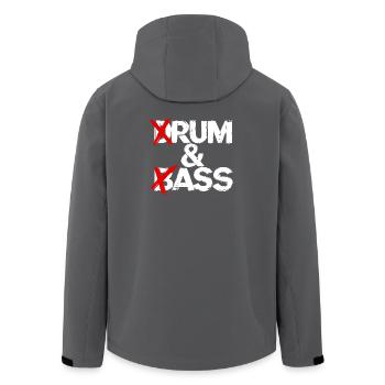 Drum & Bass / Rum & Ass Drummer Band Musik - Recycelte Männer Softshell-Jacke von Stanley/Stella - Schwarz - Hinten - AI Model Male 185 light (185cm)