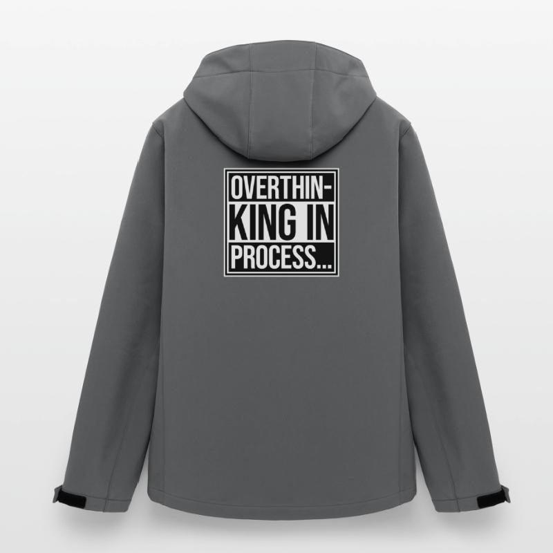 Overthinking In Process Funny Brooding Saying Logo Men’s Recycled Softshell Jacket by Stanley/Stella