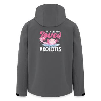 Süßes Axolotl Kawaii Axolotl Liebhaber - Recycelte Männer Softshell-Jacke von Stanley/Stella - Anthrazit - Hinten - AI Model Male 185 light (185cm)