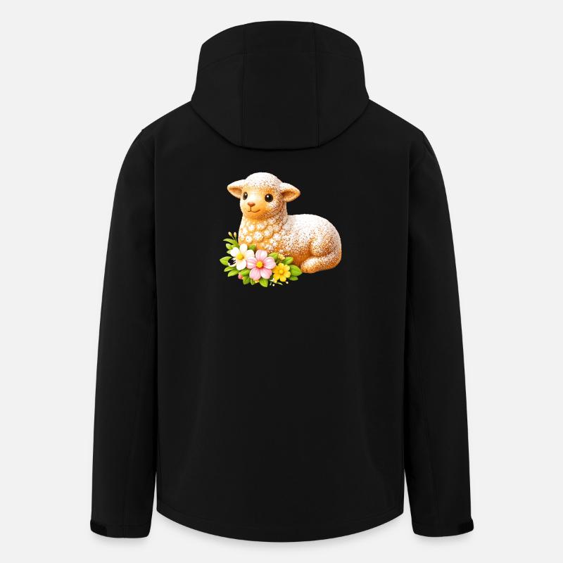 Traditionelles Osterlamm Motiv mit Puderzucker - Recycelte Männer Softshell-Jacke von Stanley/Stella - Schwarz