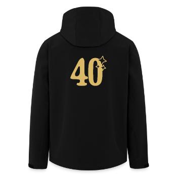 40. Geburtstag 40 Jahre Jubiläum Gold Sternchen - Recycelte Männer Softshell-Jacke von Stanley/Stella - Schwarz - Hinten - AI Model Male 185 light (185cm)