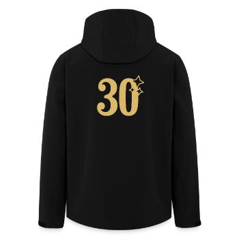 30. Geburtstag 30 Jahre Jubiläum Gold Sternchen - Recycelte Männer Softshell-Jacke von Stanley/Stella - Schwarz - Hinten - AI Model Male 185 light (185cm)