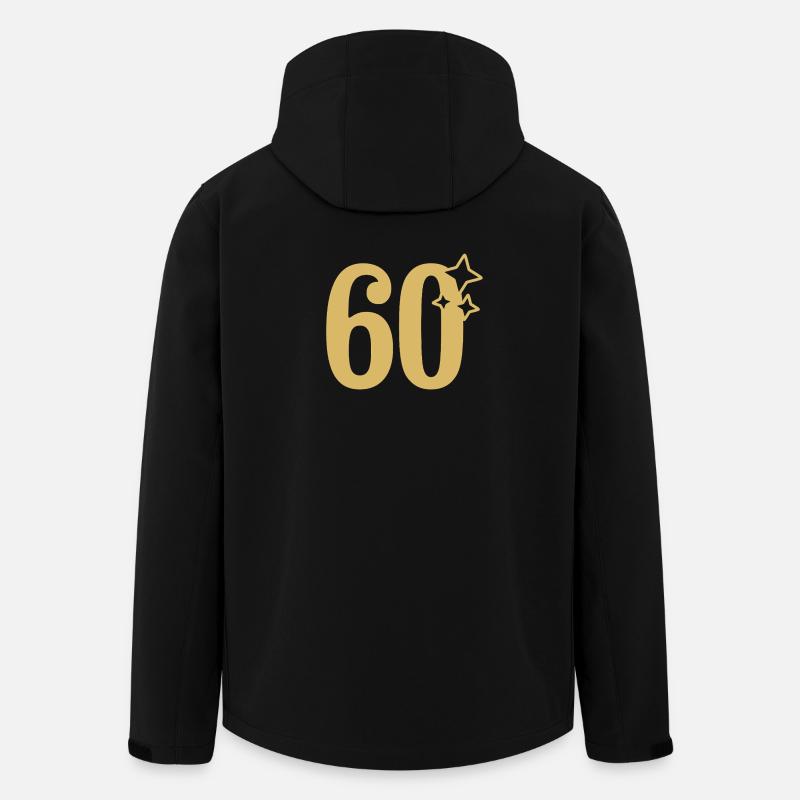 60th Birthday 60th Anniversary Gold Star - Men’s Recycled Softshell Jacket by Stanley/Stella - black
