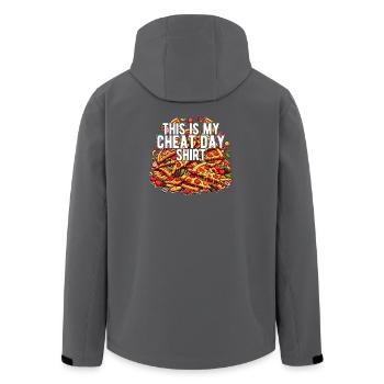 Cheat Day Pizza GYM Body Building Nutrition Funny - Men’s Recycled Softshell Jacket by Stanley/Stella - black - Back - AI Model Male 185 light (185cm)