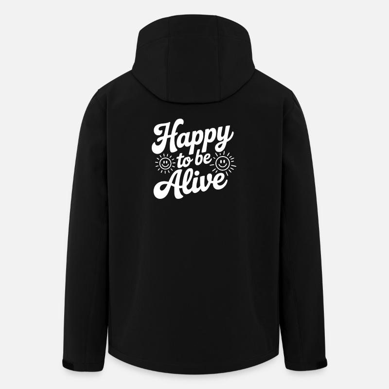 Happy To Be Alive - Men’s Recycled Softshell Jacket by Stanley/Stella - black