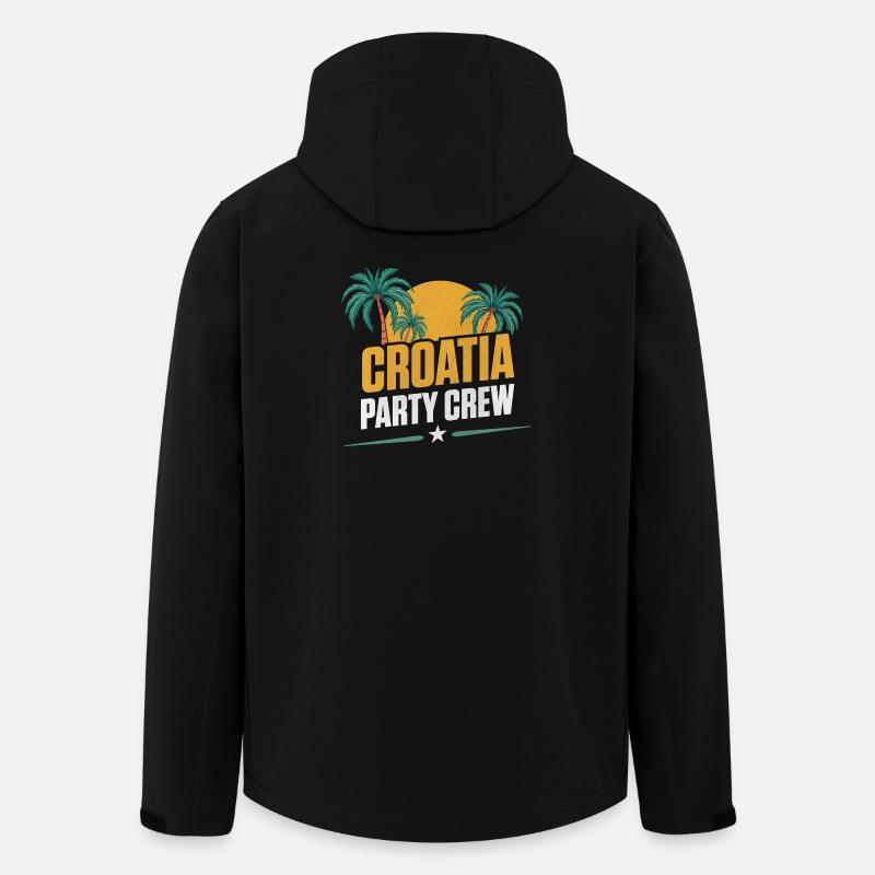 Croatia Party Crew - Men’s Recycled Softshell Jacket by Stanley/Stella - black