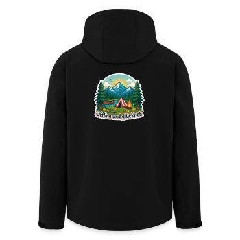 Offline glücklich - Recycelte Männer Softshell-Jacke von Stanley/Stella - Schwarz - Hinten - AI Model Male 185 light (185cm)