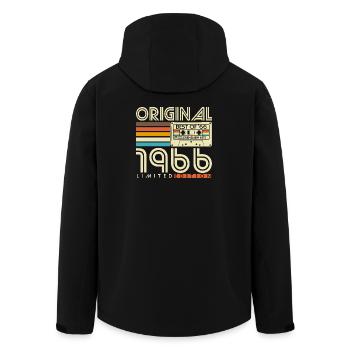 Cadeau vintage rétro vintage d’anniversaire 1966 - Veste softshell homme en polyester recyclé Stanley/Stella - noir - Dos - AI Model Male 185 light (185cm)
