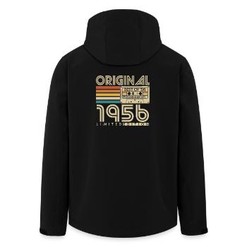 Cadeau vintage rétro vintage d’anniversaire 1956 - Veste softshell homme en polyester recyclé Stanley/Stella - noir - Dos - AI Model Male 185 light (185cm)