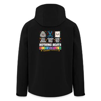 Nothing Beats Kindergarten Rock Scissors Paper - Men’s Recycled Softshell Jacket by Stanley/Stella - black - Back - AI Model Male 185 light (185cm)