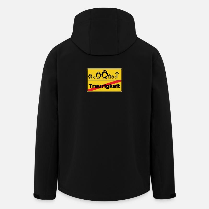 Ortsschild Pinguine Geschenk - Recycelte Männer Softshell-Jacke von Stanley/Stella - Schwarz