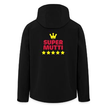 supermutti super mutti mama muttertag - Recycelte Männer Softshell-Jacke von Stanley/Stella - Schwarz - Hinten - AI Model Male 185 light (185cm)