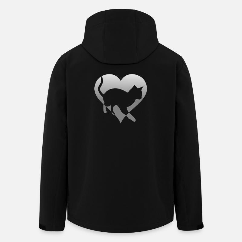 Katze Kätzchen in einem Herz - Recycelte Männer Softshell-Jacke von Stanley/Stella - Schwarz