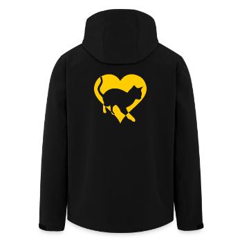 Katze Katze Mieze Geschenk Herz - Recycelte Männer Softshell-Jacke von Stanley/Stella - Schwarz - Hinten - AI Model Male 185 light (185cm)