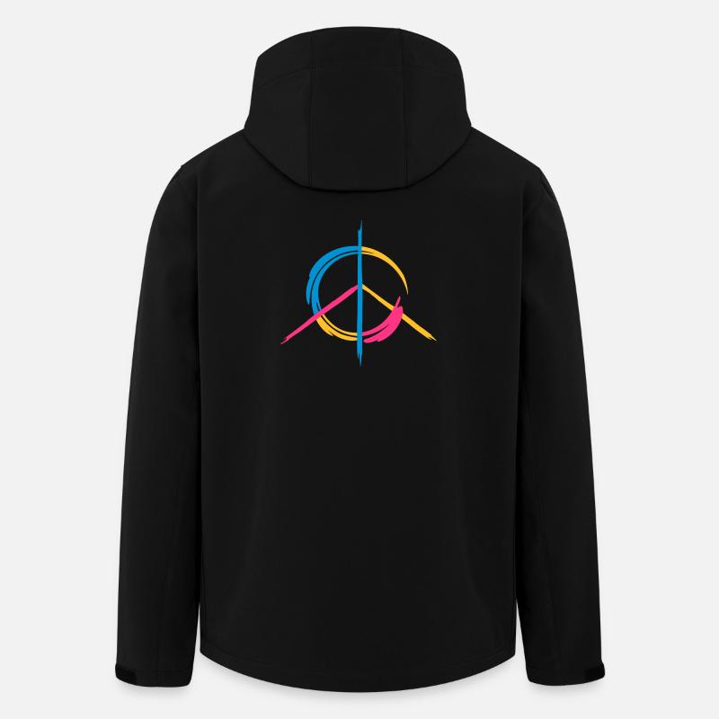 Friedenssymbol - Recycelte Männer Softshell-Jacke von Stanley/Stella - Schwarz