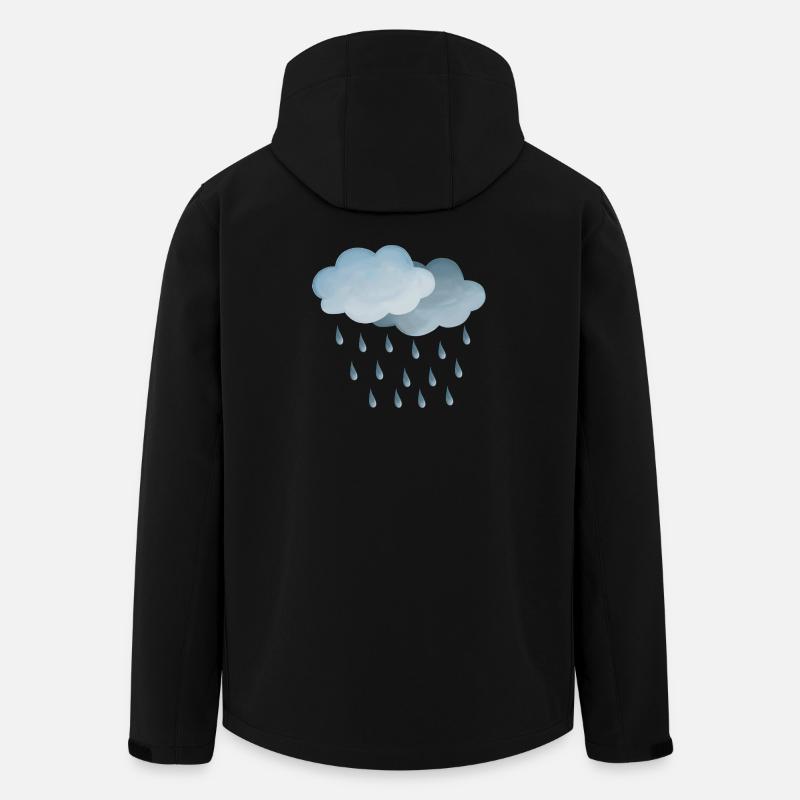 Symbole météo pluie-nuages - Veste softshell homme en polyester recyclé Stanley/Stella - noir