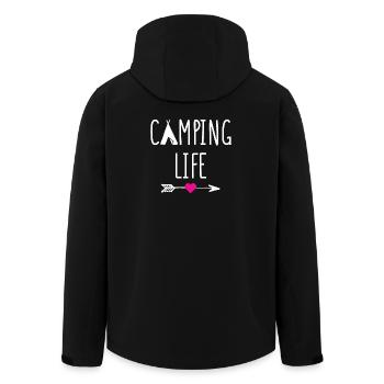 Campingleben - Recycelte Männer Softshell-Jacke von Stanley/Stella - Schwarz - Hinten - AI Model Male 185 light (185cm)