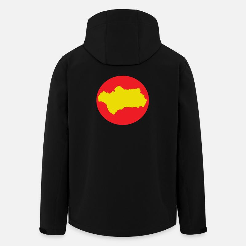 Rotes und gelbes Andalusien - Recycelte Männer Softshell-Jacke von Stanley/Stella - Schwarz