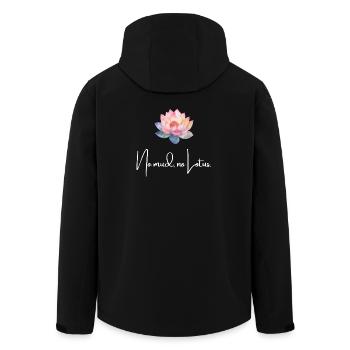 Kein Schlamm Kein Lotus Achtsamkeits-Lotusblumen-Shirt - Recycelte Männer Softshell-Jacke von Stanley/Stella - Schwarz - Hinten - AI Model Male 185 light (185cm)