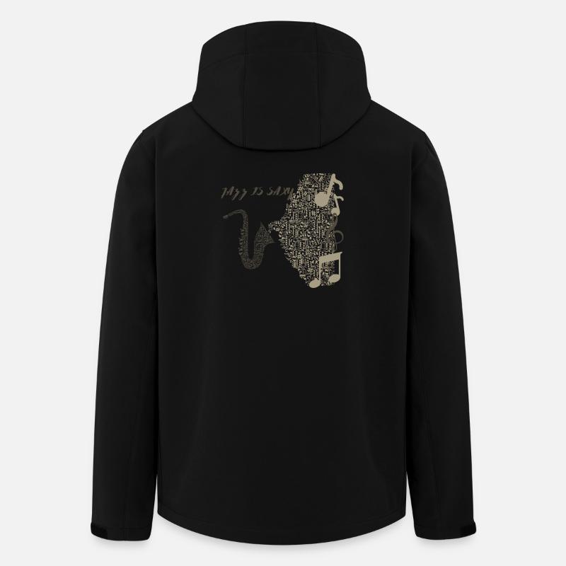Musical Saxophone Design in Notes - Men’s Recycled Softshell Jacket by Stanley/Stella - black
