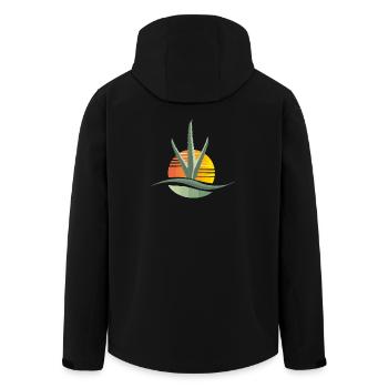 Aloe Logo - Men’s Recycled Softshell Jacket by Stanley/Stella - black - Back - AI Model Male 185 light (185cm)