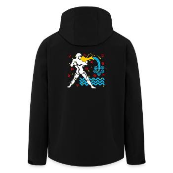 Couleur du Verseau - Veste softshell homme en polyester recyclé Stanley/Stella - noir - Dos - AI Model Male 185 light (185cm)