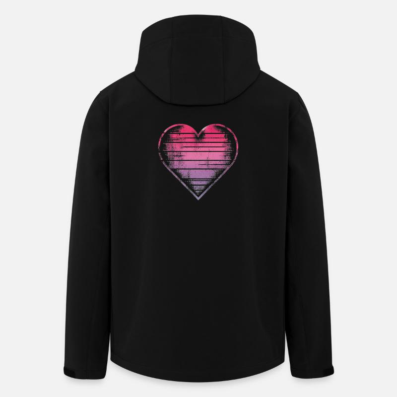 Conception de coeur aquarelle pastel - Veste softshell homme en polyester recyclé Stanley/Stella - noir