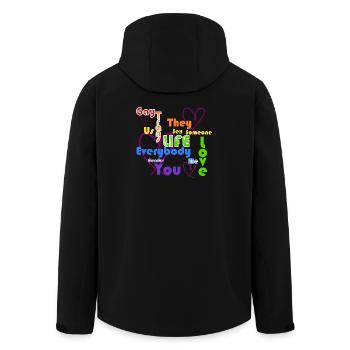 LGBTQ-Leben Liebe Bunt - Recycelte Männer Softshell-Jacke von Stanley/Stella - Schwarz - Hinten - AI Model Male 185 light (185cm)