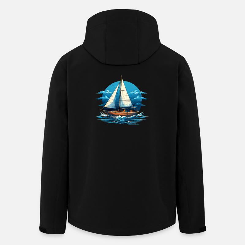 Segelboot im Meeresrauschen - Recycelte Männer Softshell-Jacke von Stanley/Stella - Schwarz
