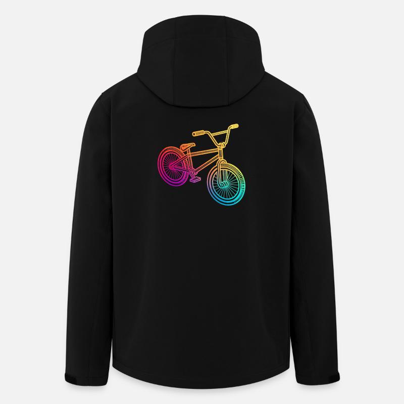 Rainbow Geometric Bicycle Illustration - Men’s Recycled Softshell Jacket by Stanley/Stella - black