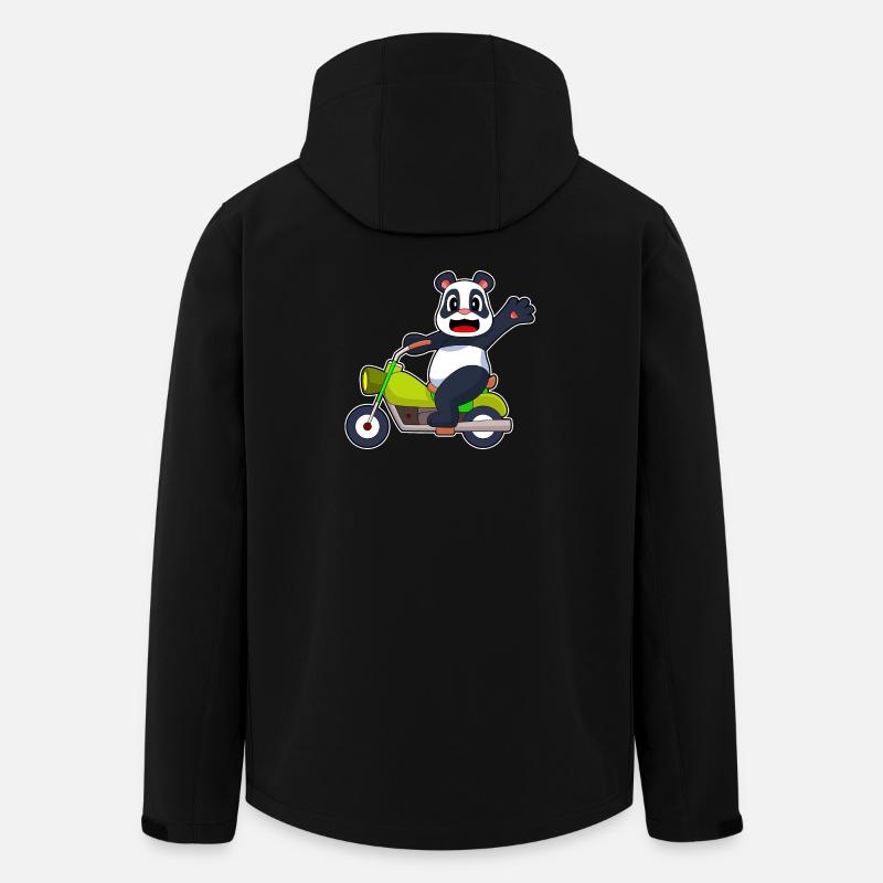 Panda Motorrad - Recycelte Männer Softshell-Jacke von Stanley/Stella - Schwarz
