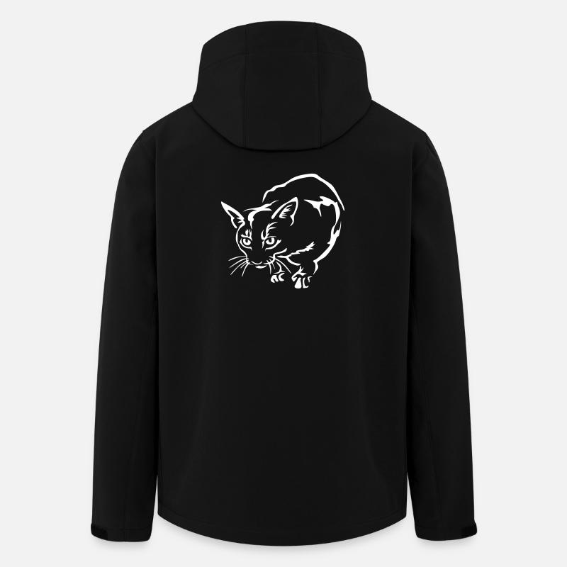 Chat Abyssiner « Édition Noire » - Veste softshell homme en polyester recyclé Stanley/Stella - noir