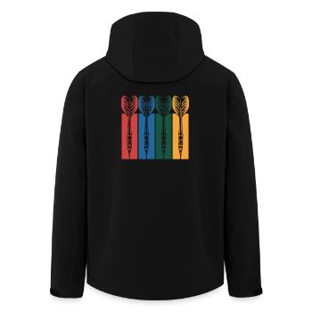 Federkiel-Quartett - Recycelte Männer Softshell-Jacke von Stanley/Stella - Schwarz - Hinten - AI Model Male 185 light (185cm)