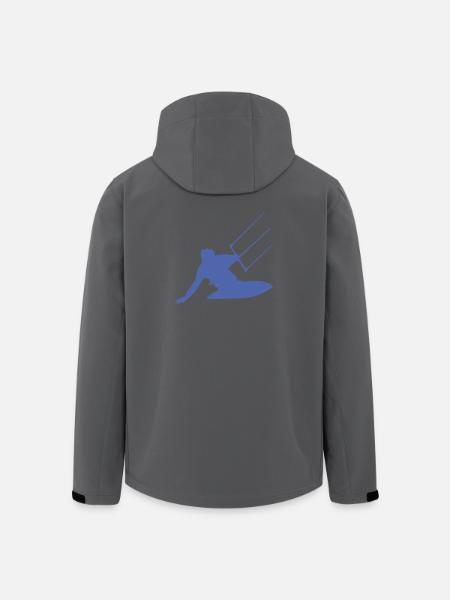 Kitesurfer Silhouette Sea Waves Adventure - Men’s Recycled Softshell Jacket by Stanley/Stella - black